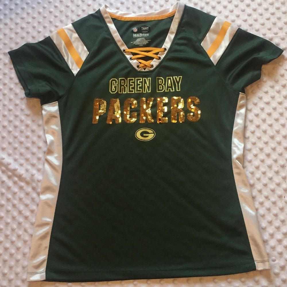Green Bay Packers Jersey knit shirt Bling
